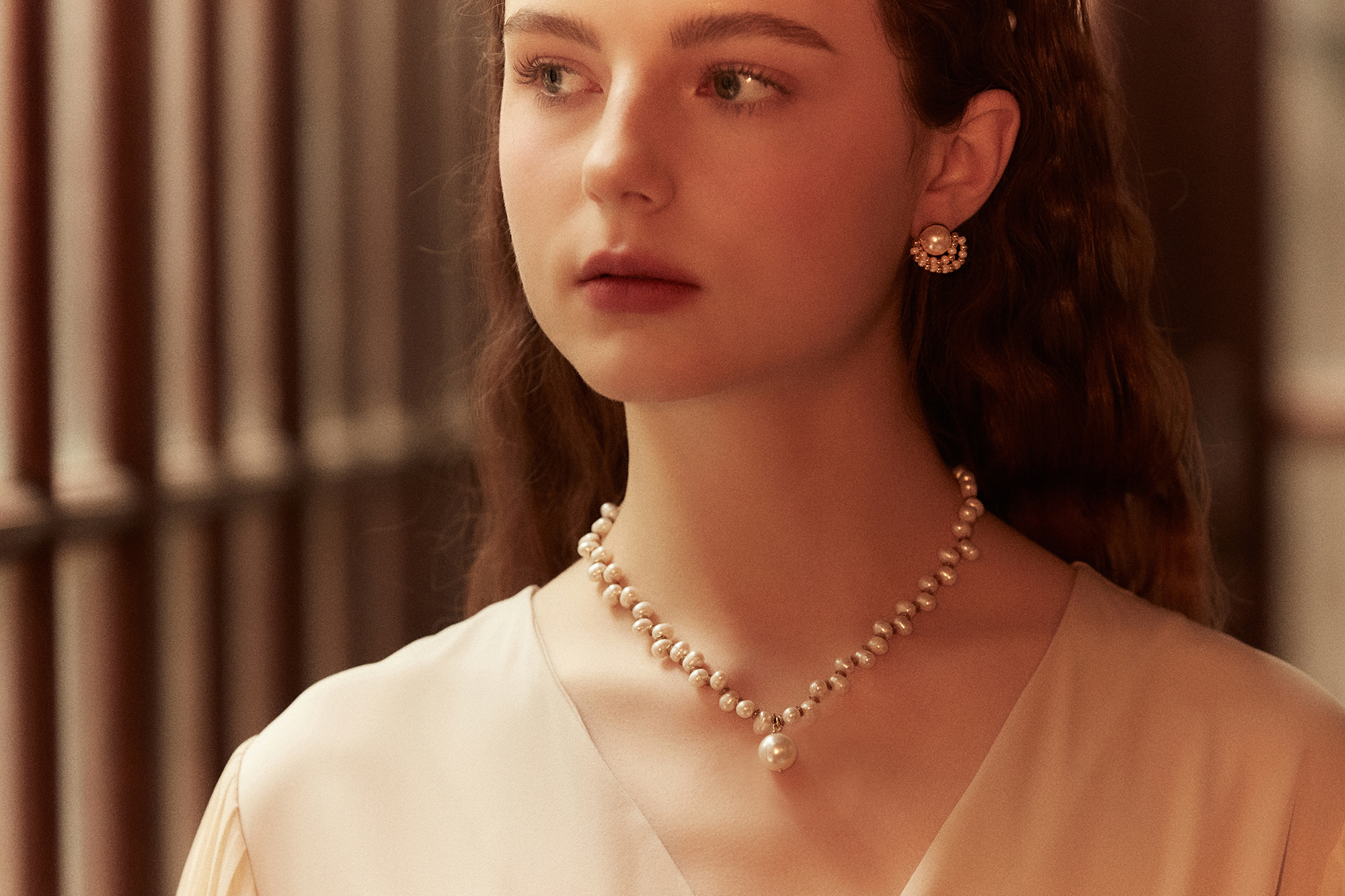 黃銅飾品,黃銅,氣質,百搭,項鍊,天然珍珠,