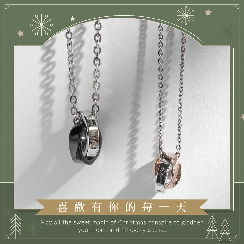 守護｜雙色雙環白鋼項鍊