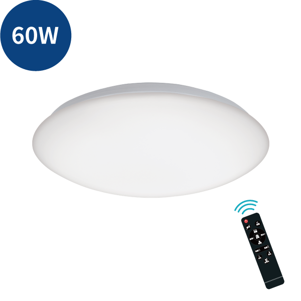 LED 亮麗滿月吸頂燈 60W 遙控多段調光調色+2200K小夜燈