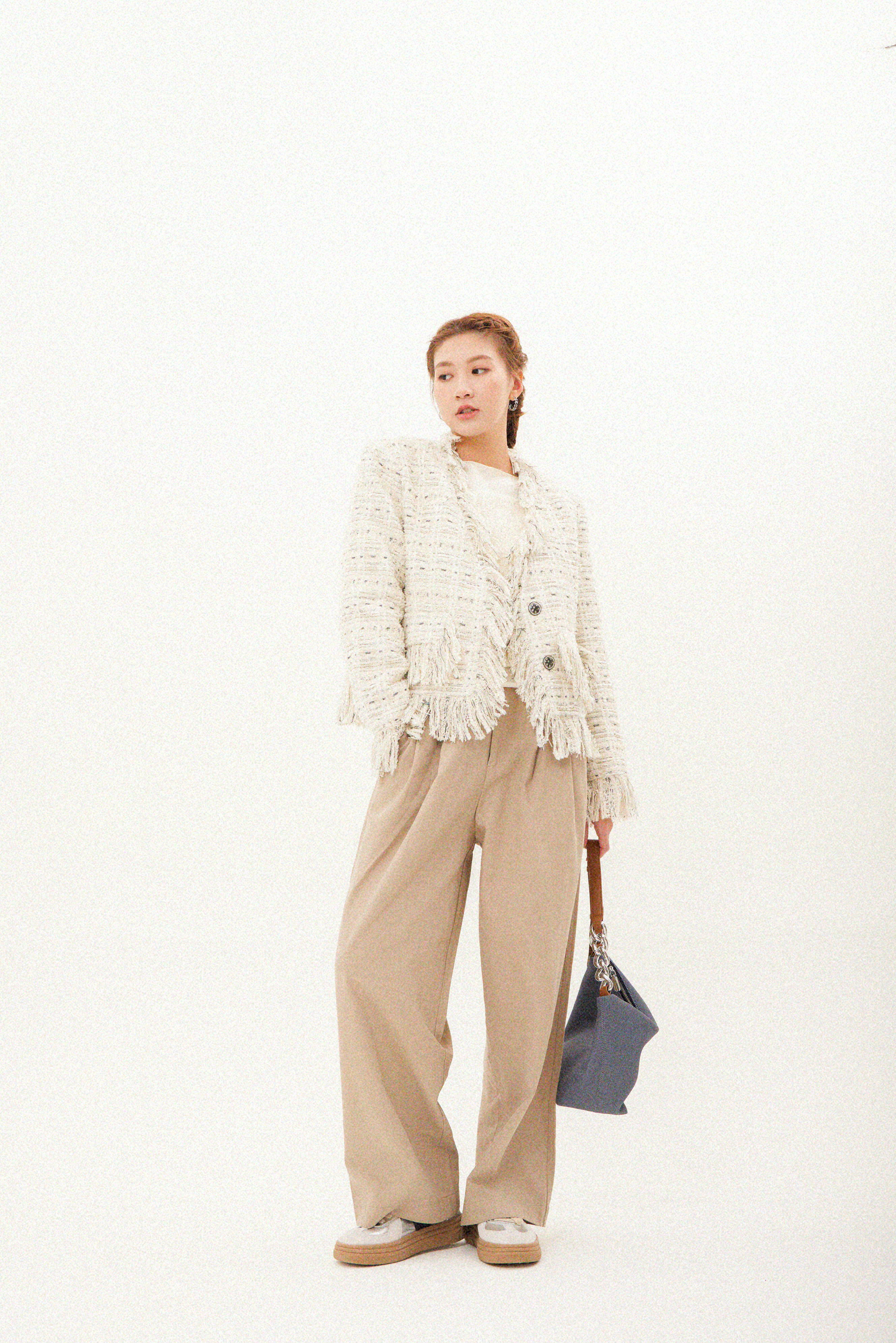 蘇蘇邊V領tweed外套（現貨款式）