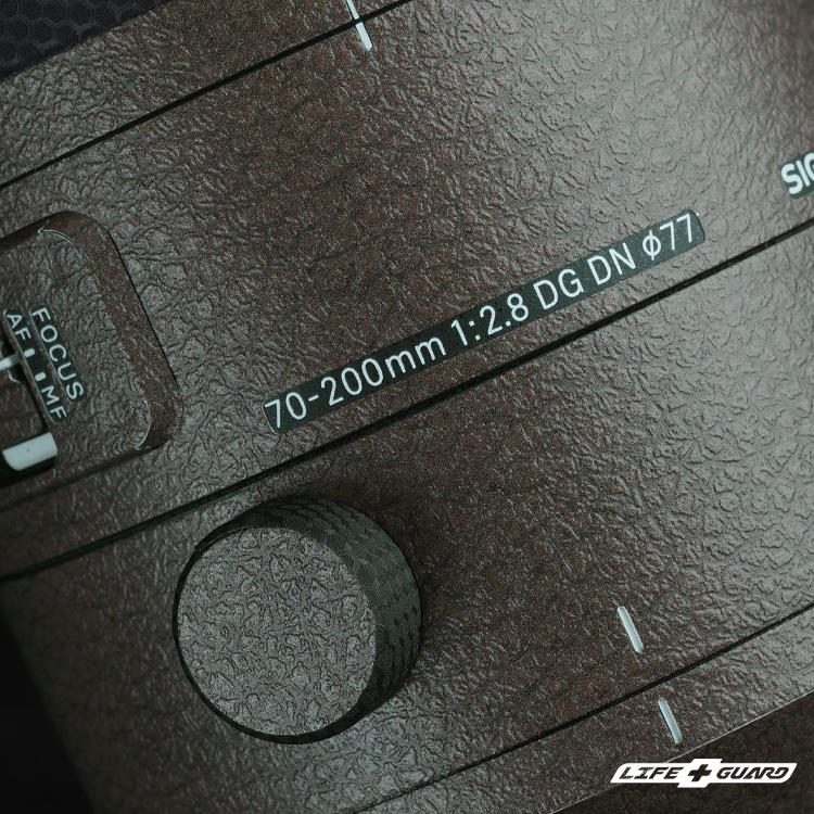 LIFE+GUARD SIGMA 70-200mm F2.8 貼膜質感特寫，LIFE+GUARD 設計風格