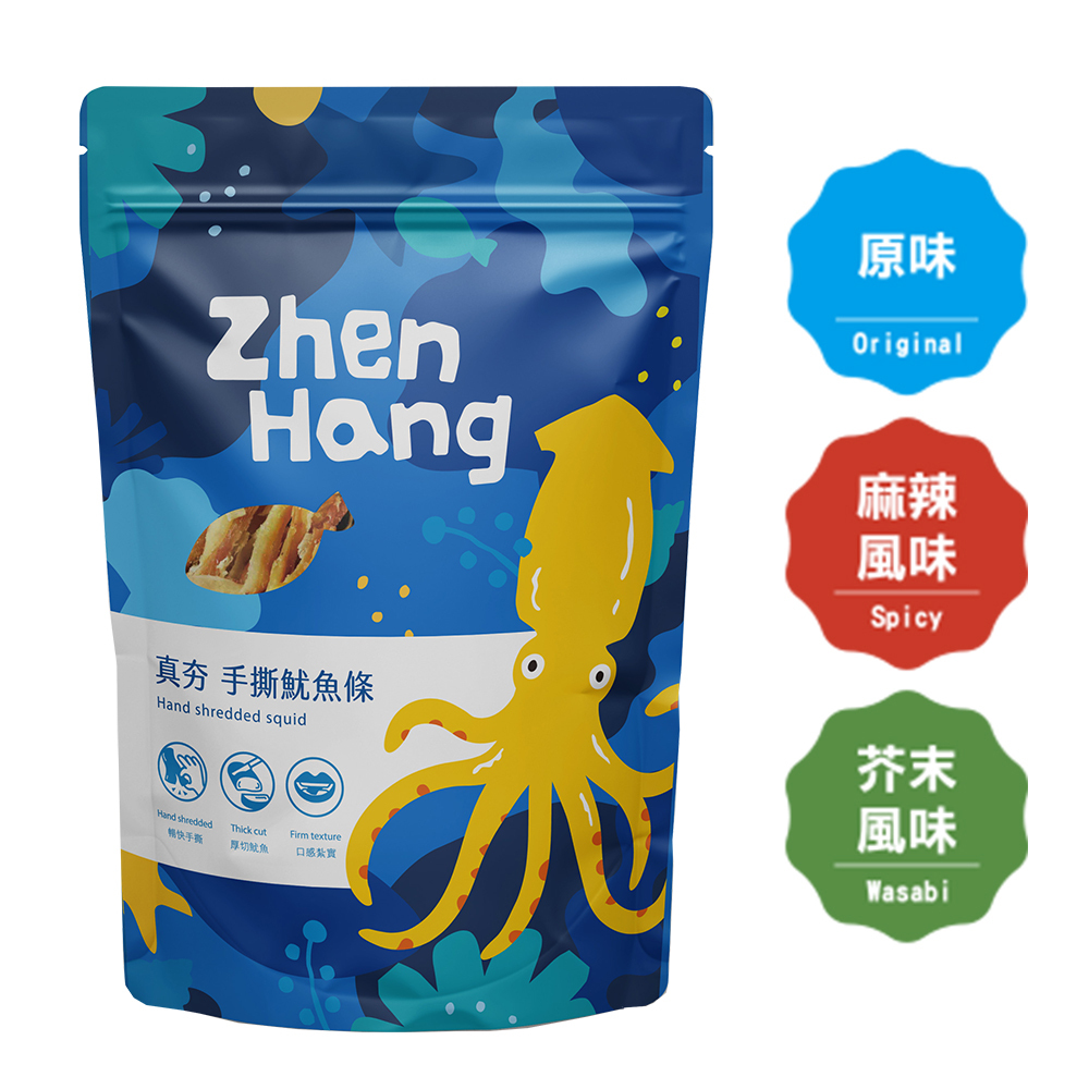【真夯】手撕魷魚條3包組(100g/包*3，多規格)