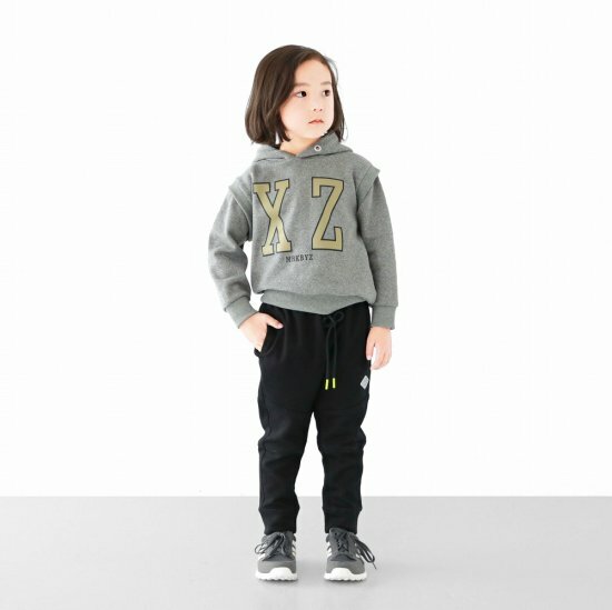 日本L.copeck 修身慢跑長褲 (黑色，140-150) C1073