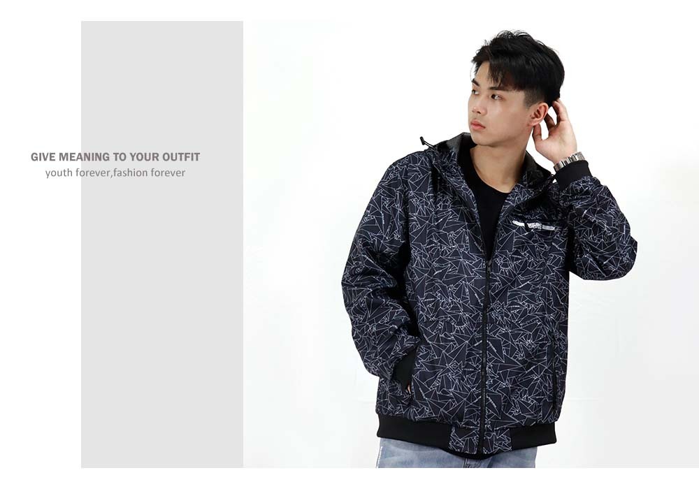 RETOP 機能幾何線條防潑水風衣 黑