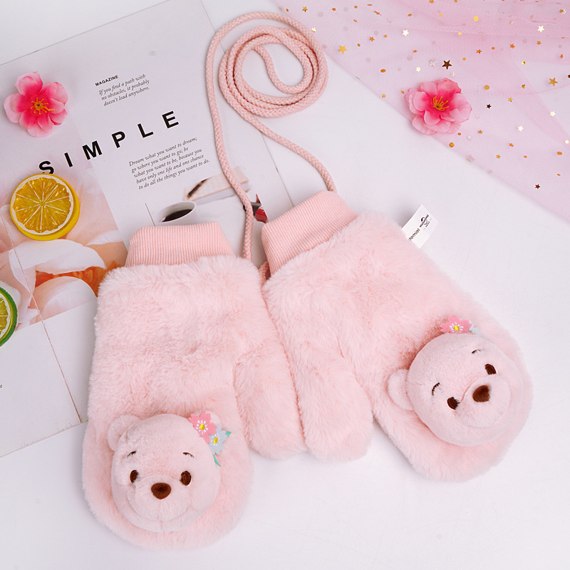 【預購】迪士尼 維尼熊抱哥三眼怪冬季保暖加厚手套