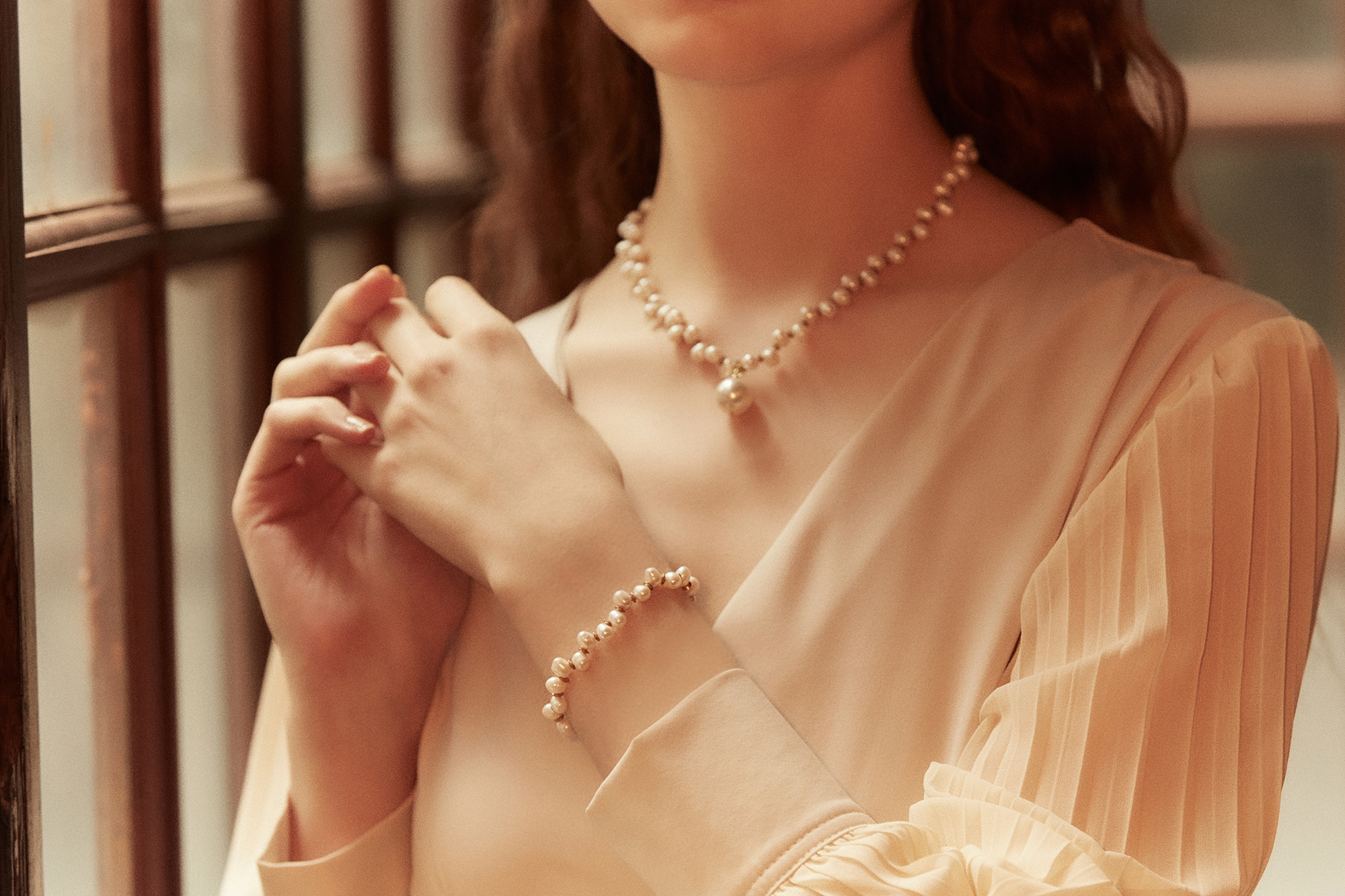 黃銅飾品,黃銅,氣質,百搭,手鍊,天然珍珠,