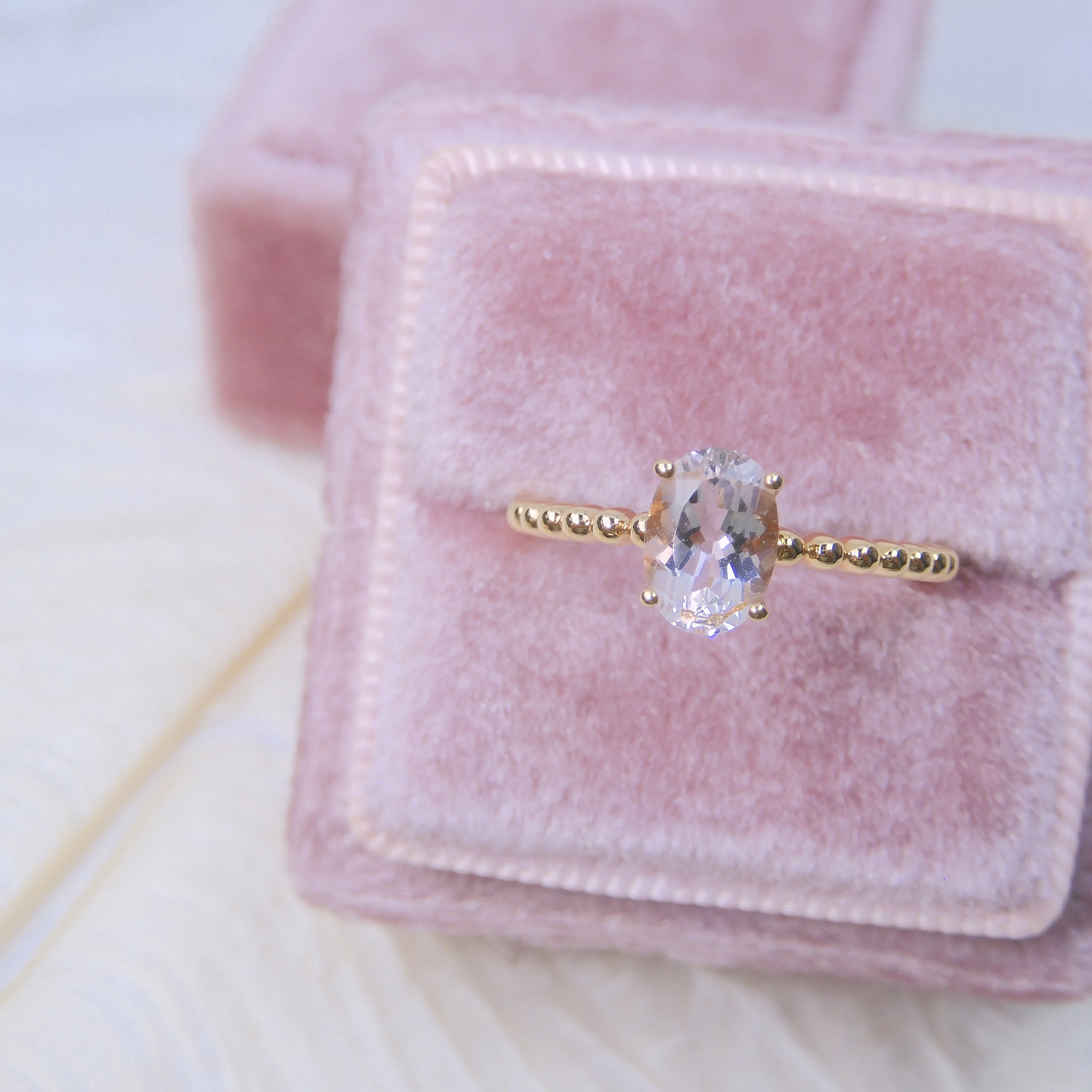 18K金 0.7ct 摩根石戒指