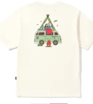 [S] NERDY CAMPING BOY S/S T-SHIRT,CREAM, PNEU23KG240204 (SN380)
