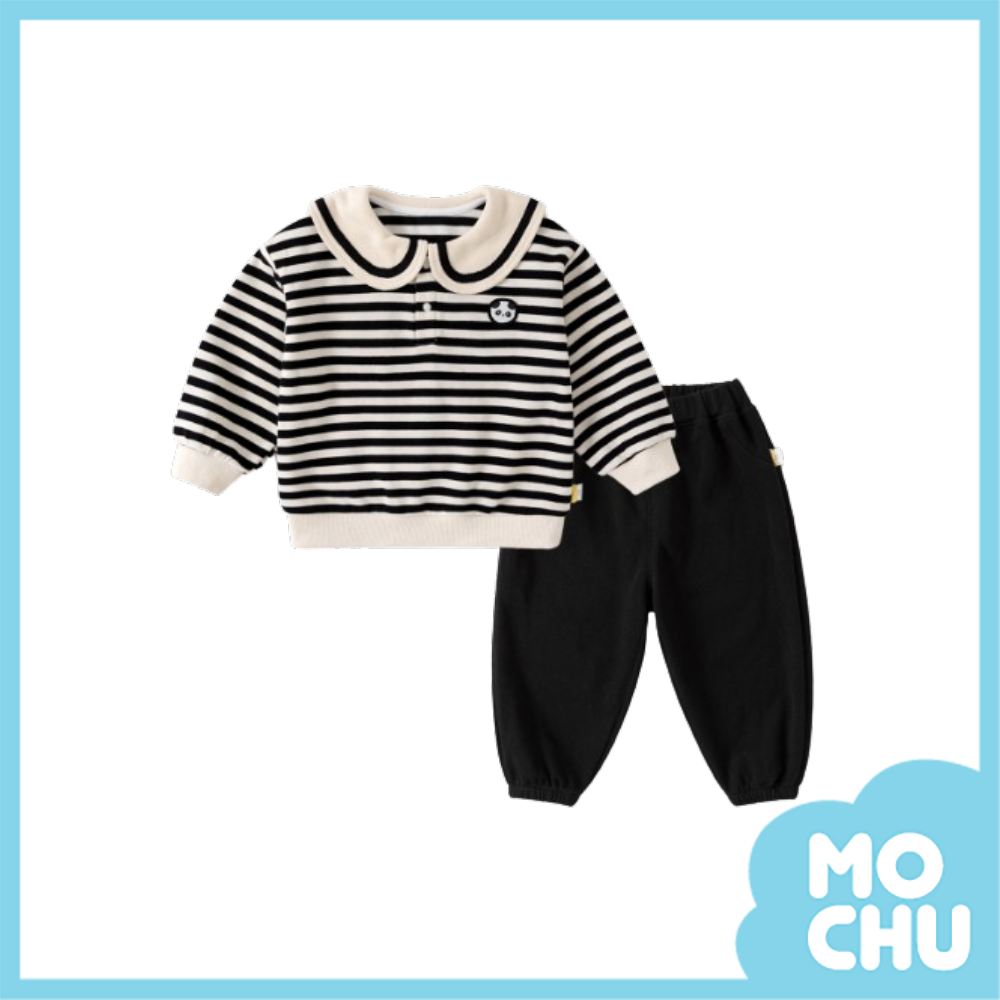 黑色熊貓條紋套裝