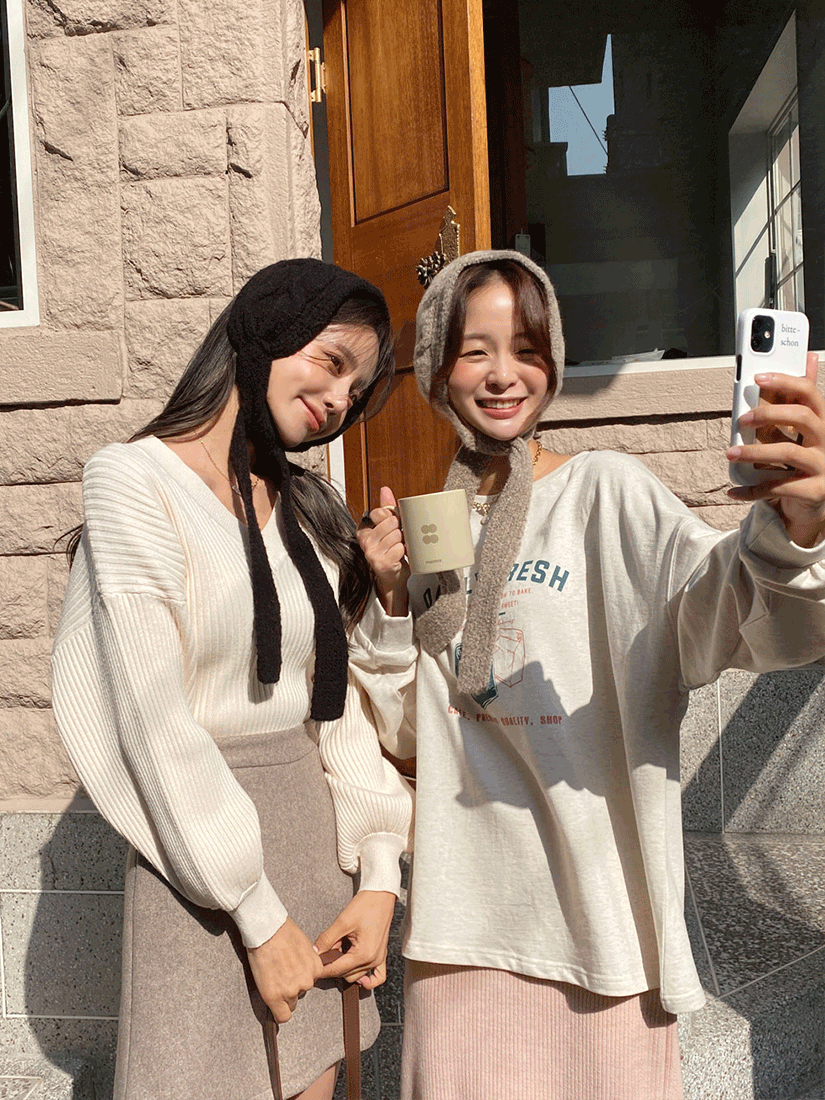 [現貨]保暖純色羊毛耳罩帽 [ 5色 / Free ]