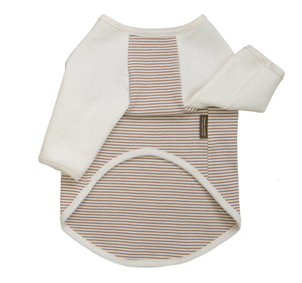 OWWW STUDIO x BLUEBERRY 有機棉條紋T-Shirt（棕色）