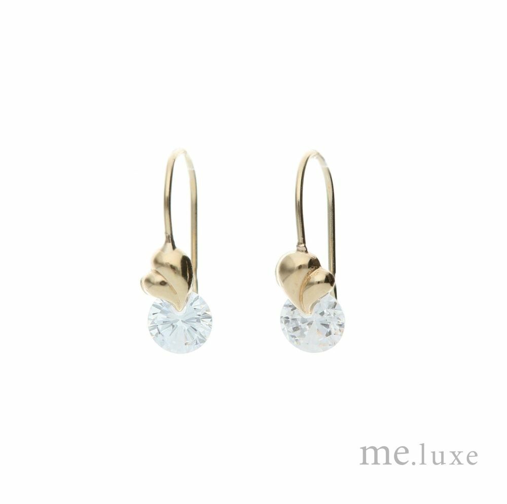 【me.luxe】K10愛心鋯石耳環