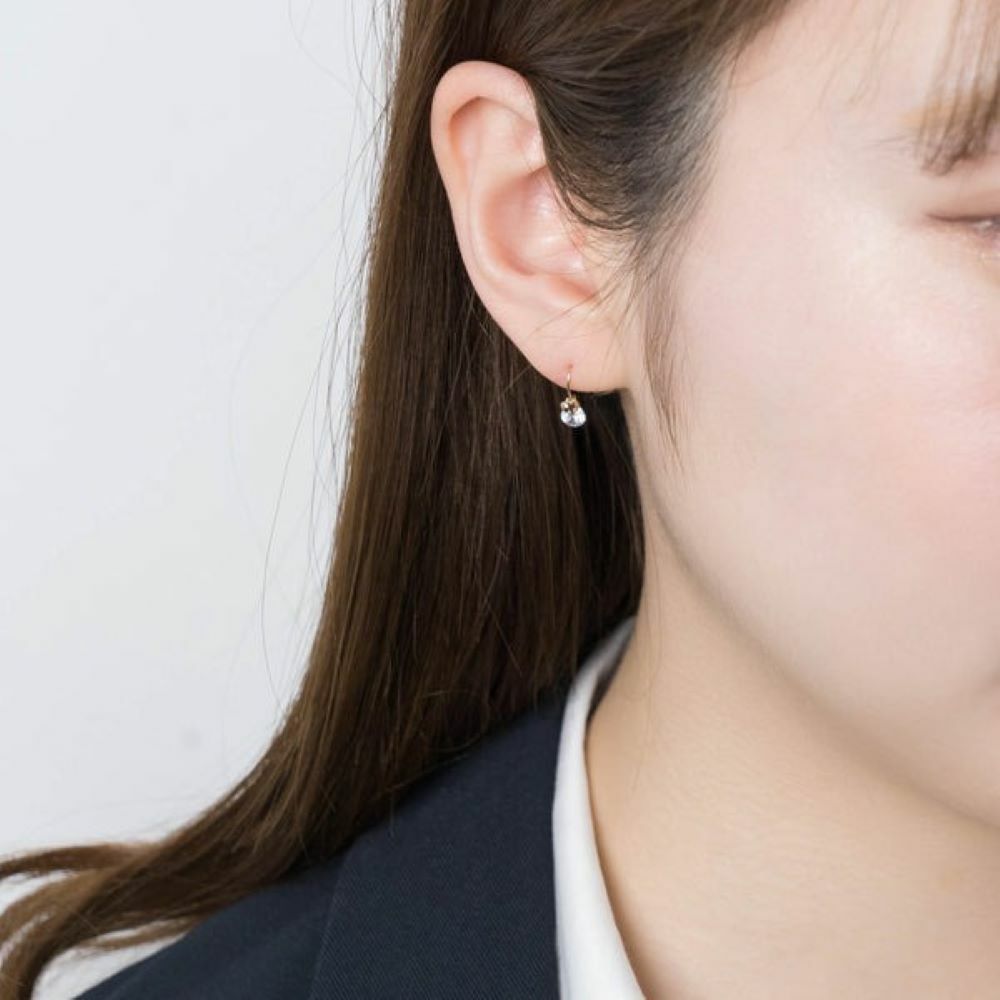 【me.luxe】K10愛心鋯石耳環