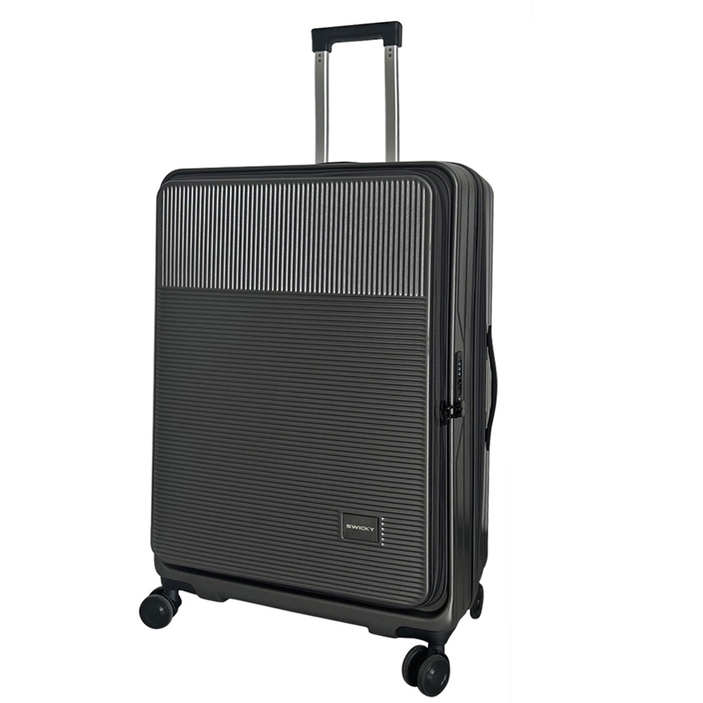 【SWICKY】 24吋精緻流線系列前開式行李箱/旅行箱 (二色可選)