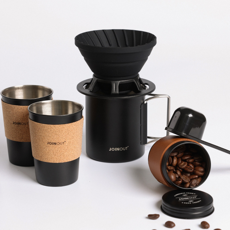 《3453》JOINOUT戶外露營把手可折疊不銹鋼咖啡杯