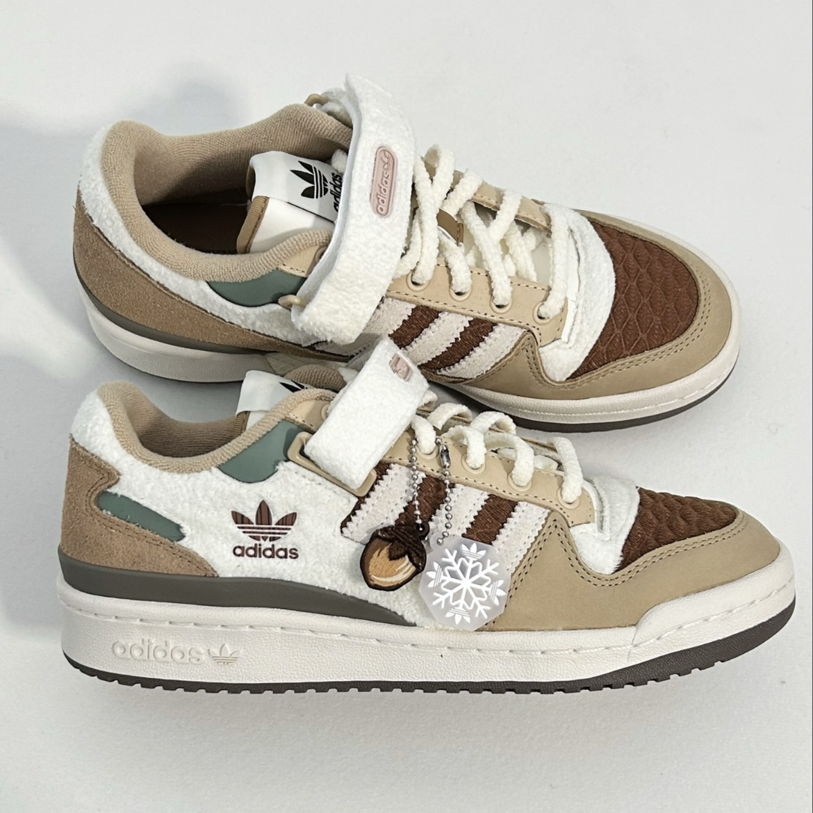 Adidas Original Forum Low 米白棕 雪花松果 魔鬼氈 皮革 復古