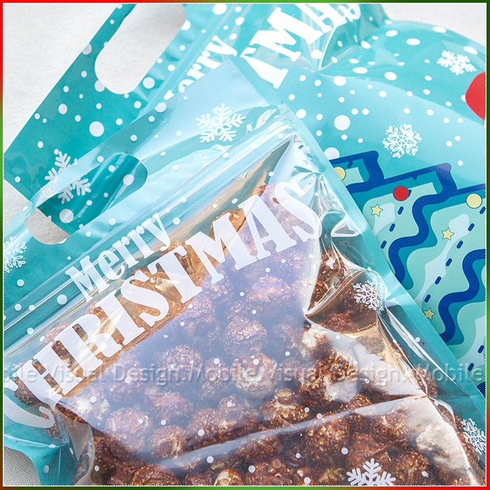 聖誕節禮物 耶誕爆米花 200g 手提夾鏈袋裝 (焦糖、巧克