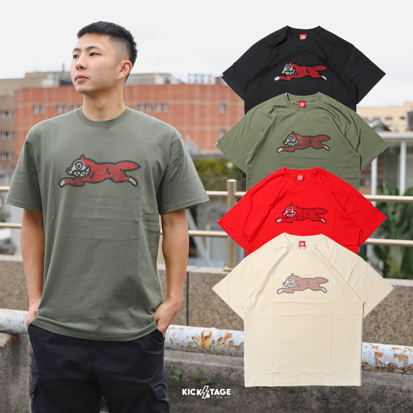 **特價商品售出不退換**BBC ICE CREAM GLACIER SS KNIT TEE 四色 飛狗 水晶亮片 短T【431-8200】