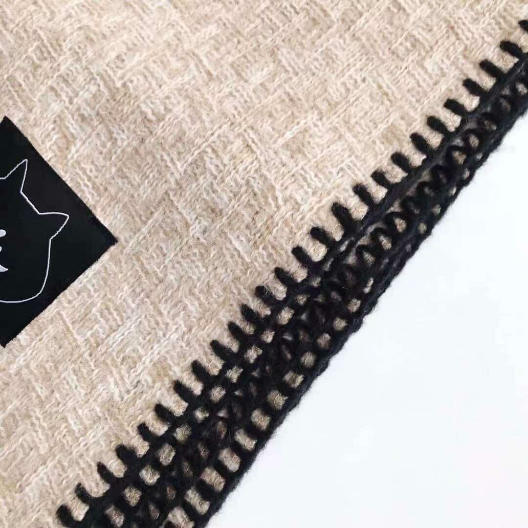 🌈2023年冬季新品驚訝貓韓版復古百搭針織鎖邊圍脖日系氛圍感保暖防寒披肩