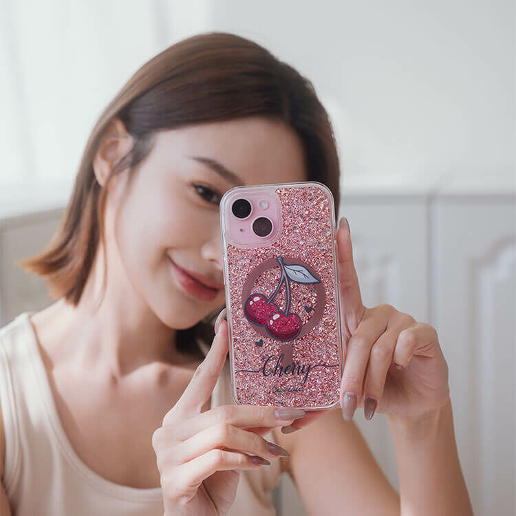 可愛小櫻 玫瑰金貝拉殼 (MagSafe兼容) - (訂製名字) iPhone客製化手機殼