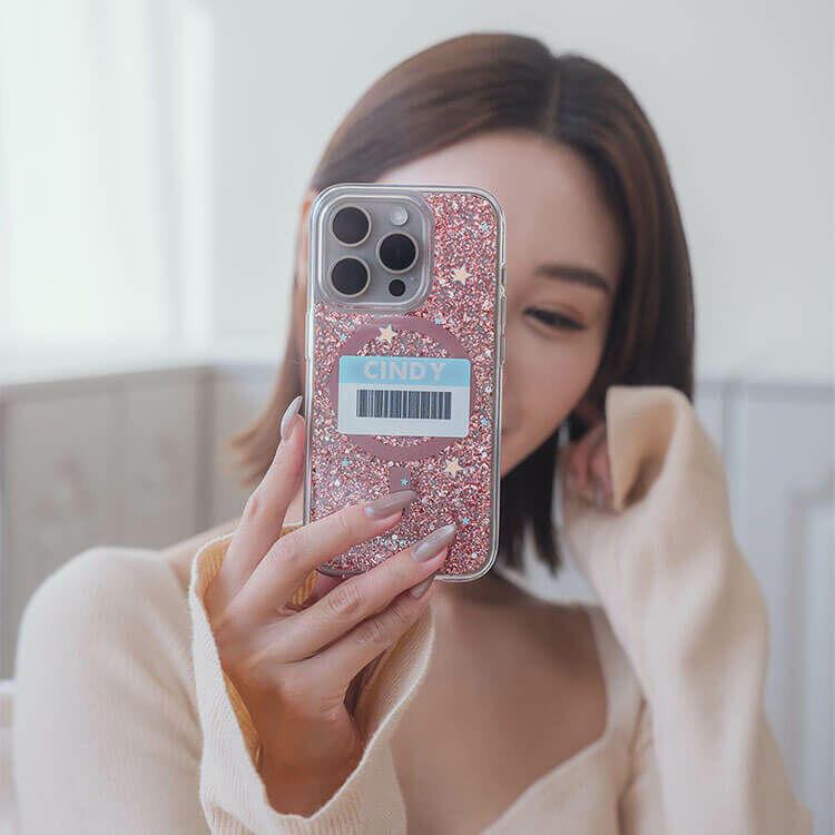 可愛載具 玫瑰金貝拉殼 (MagSafe兼容) - (訂製名字) iPhone客製化手機殼