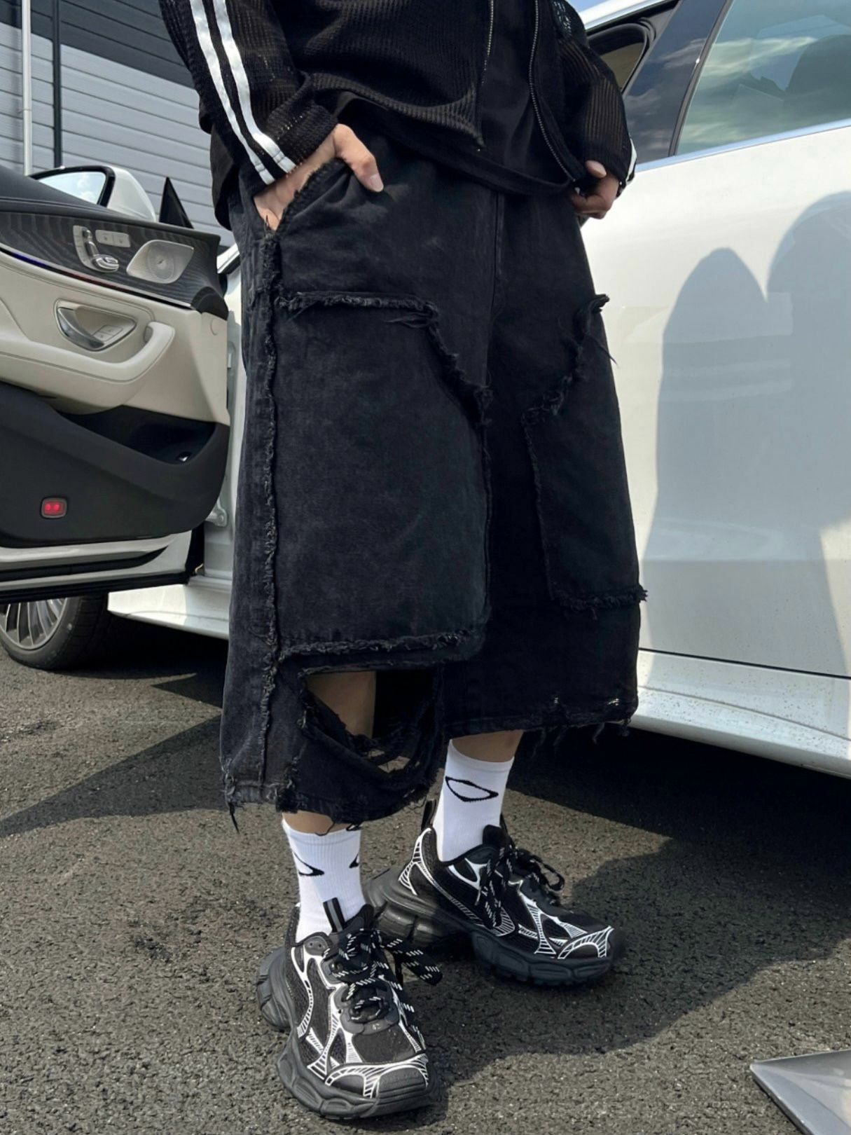 破洞牛仔短褲 P2546