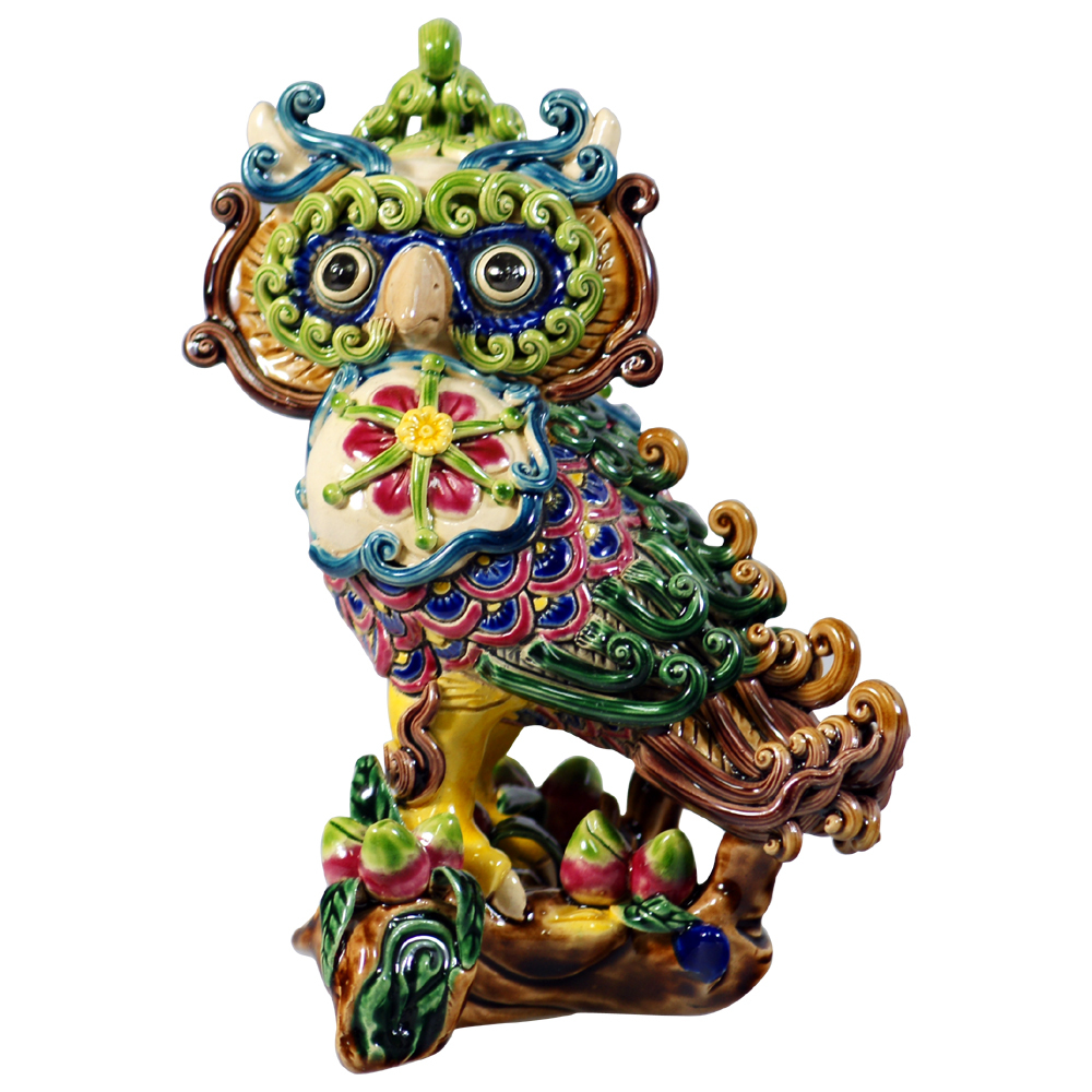 台灣國寶交趾陶｜貓頭鷹