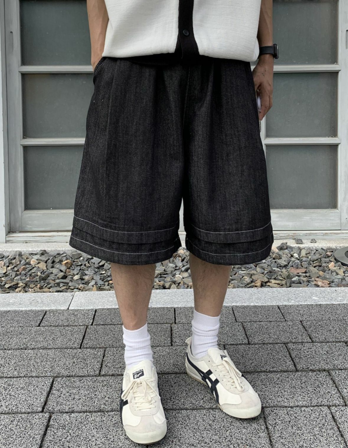 淨色牛仔短褲 P2545