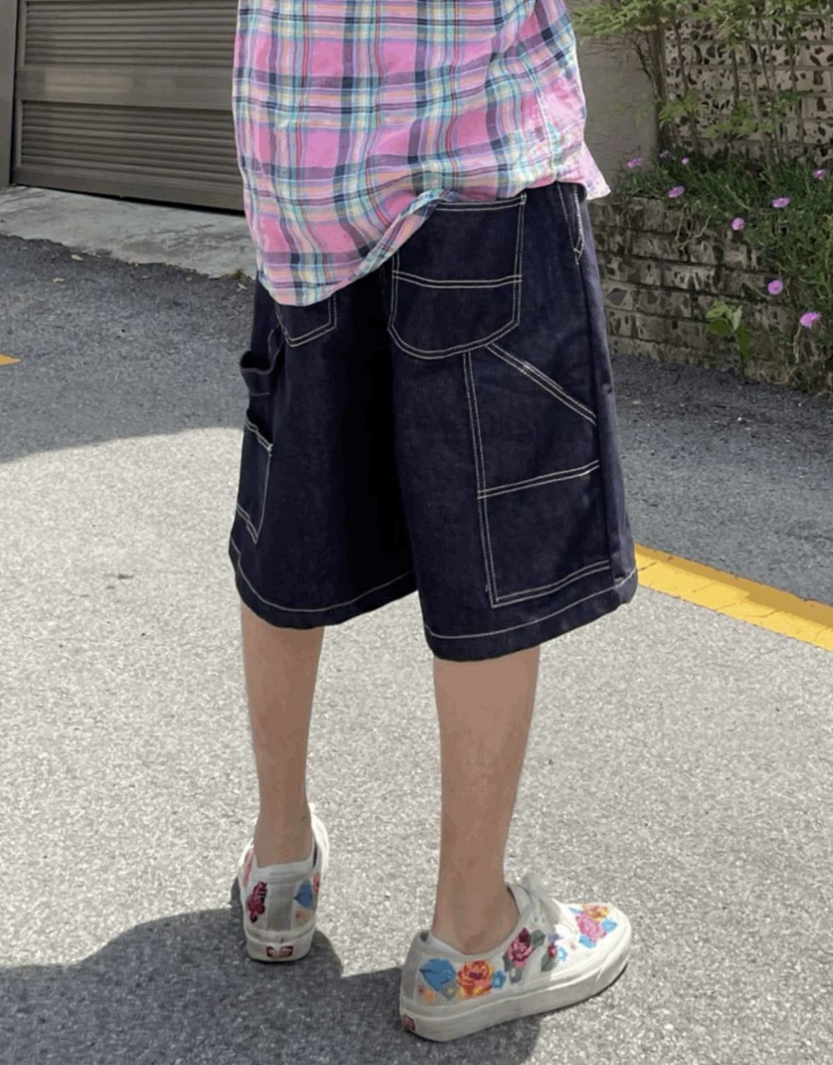 淨色牛仔短褲 P2544