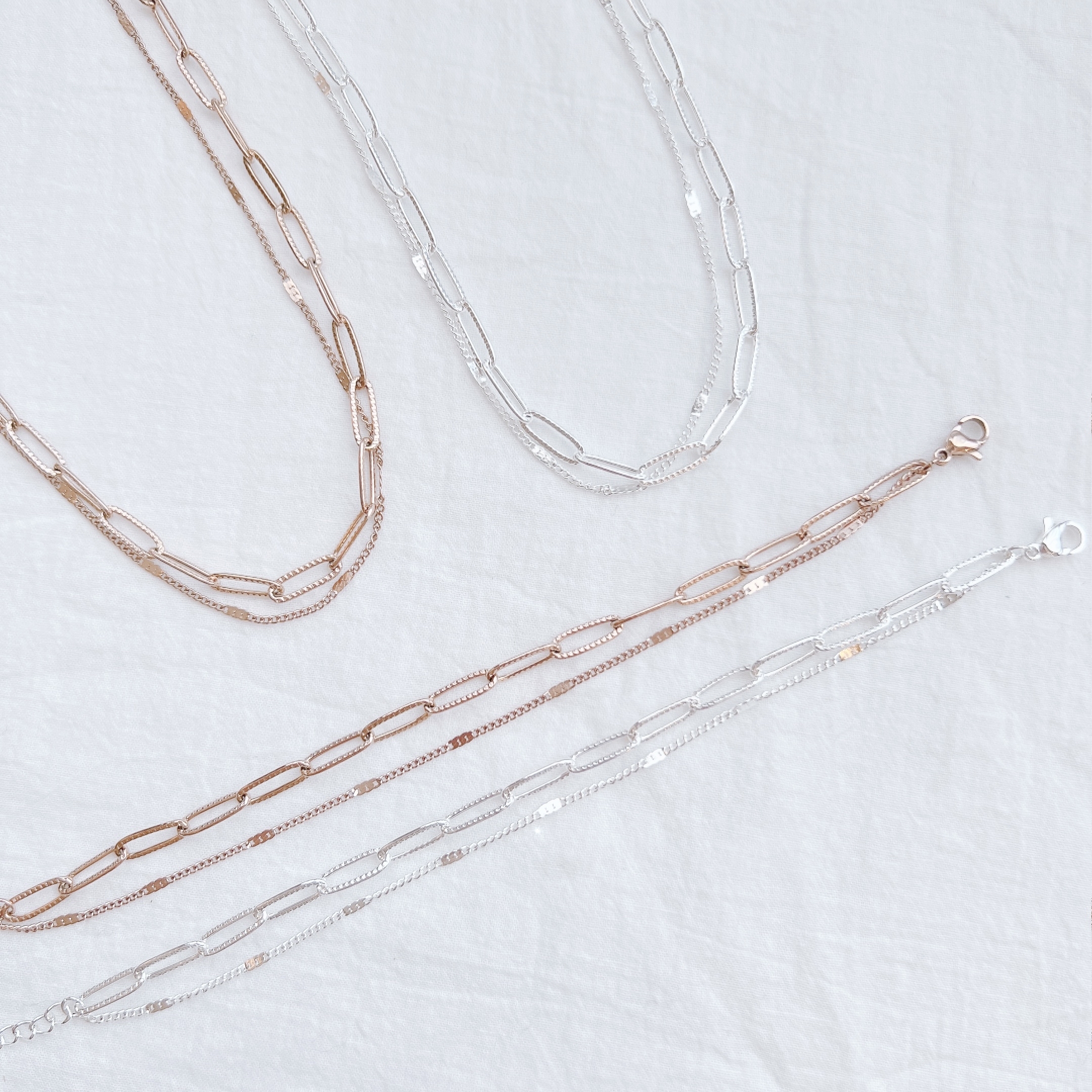 簡約雙鏈設計手鏈/頸鏈 [316L醫療鋼]