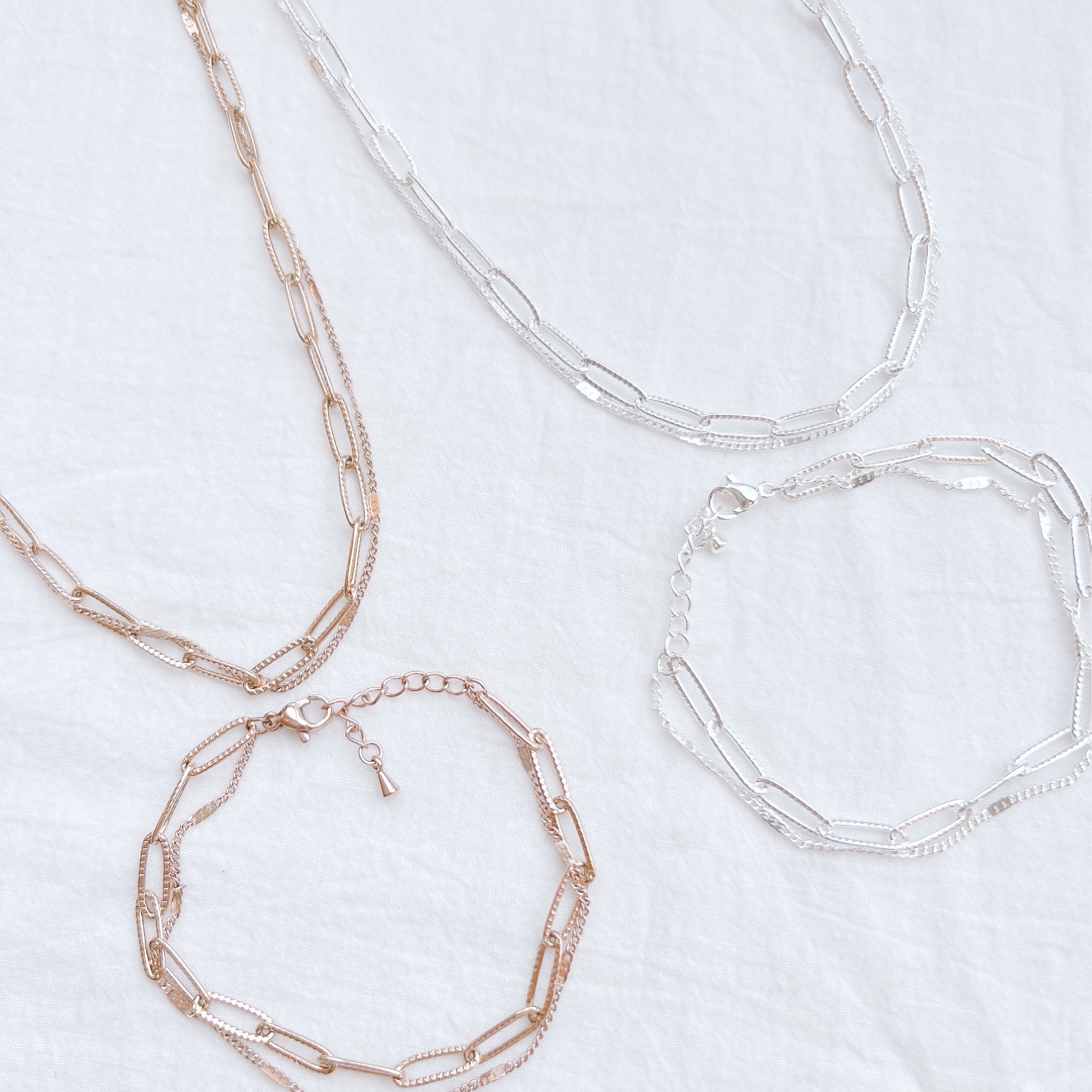 簡約雙鏈設計手鏈/頸鏈 [316L醫療鋼]