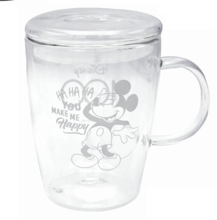 【Disney】現貨 香港迪士尼 迪士尼100周年 雙層玻璃杯 玻璃杯 米奇 奇奇蒂蒂
