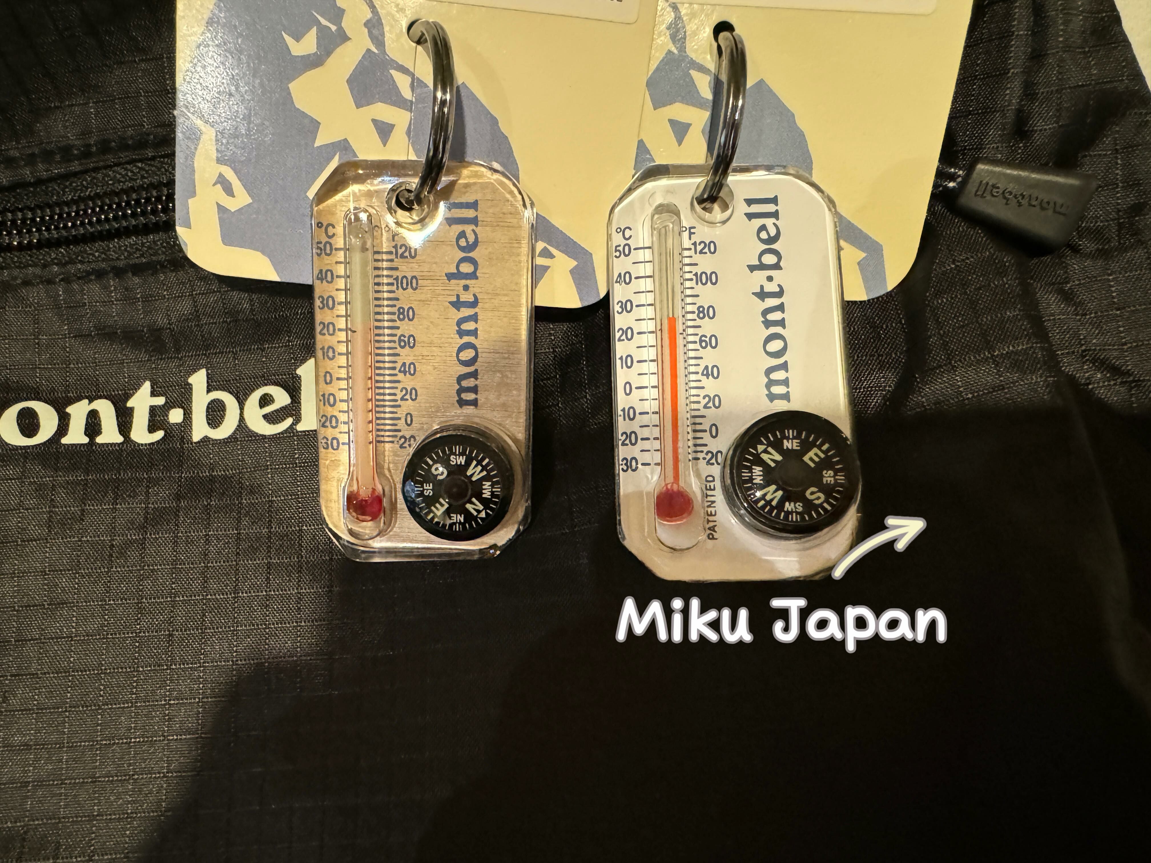 [現貨出清優惠] Mont-bell溫度計&指南針鑰匙圈