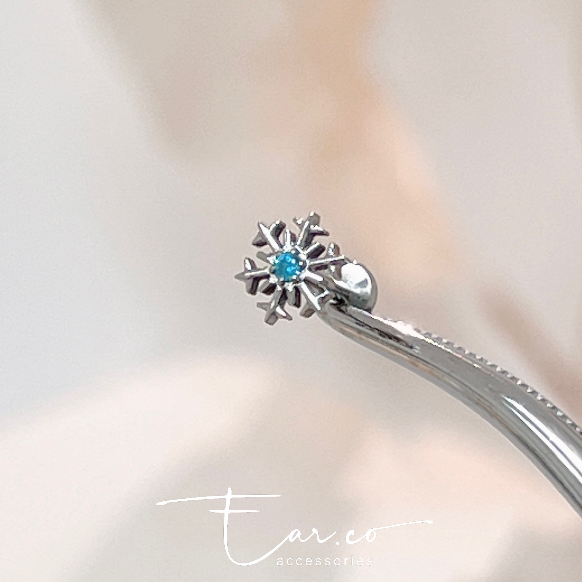 小雪花平頭耳門/耳珠/耳骨釘 [G23 Titanium] [單支]