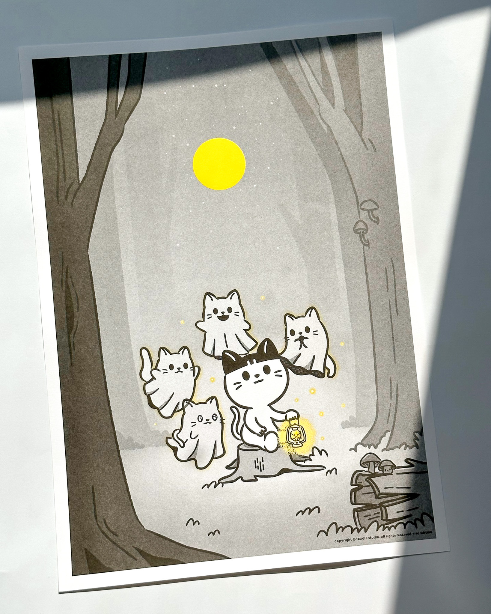 【喵喵與她的靈魂】A3孔版海報掛畫