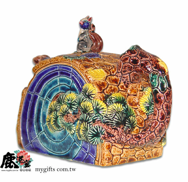 台灣國寶交趾陶｜居家開運商品 長壽茶壺