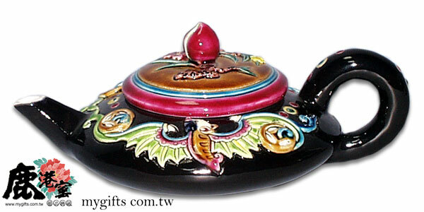 台灣國寶交趾陶｜居家開運商品 福在眼前茶壺
