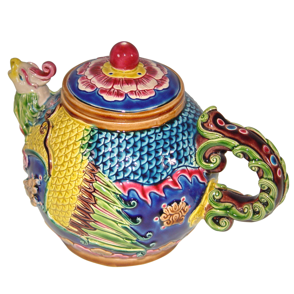 台灣國寶交趾陶｜居家開運商品  富貴鳳茶壺