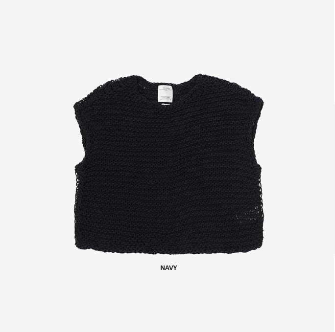RE-STOCK: VISVIM LATTICE VEST HAND-KNIT - NAVY SIZE 2 PRE ORDER ITEM (預訂中)