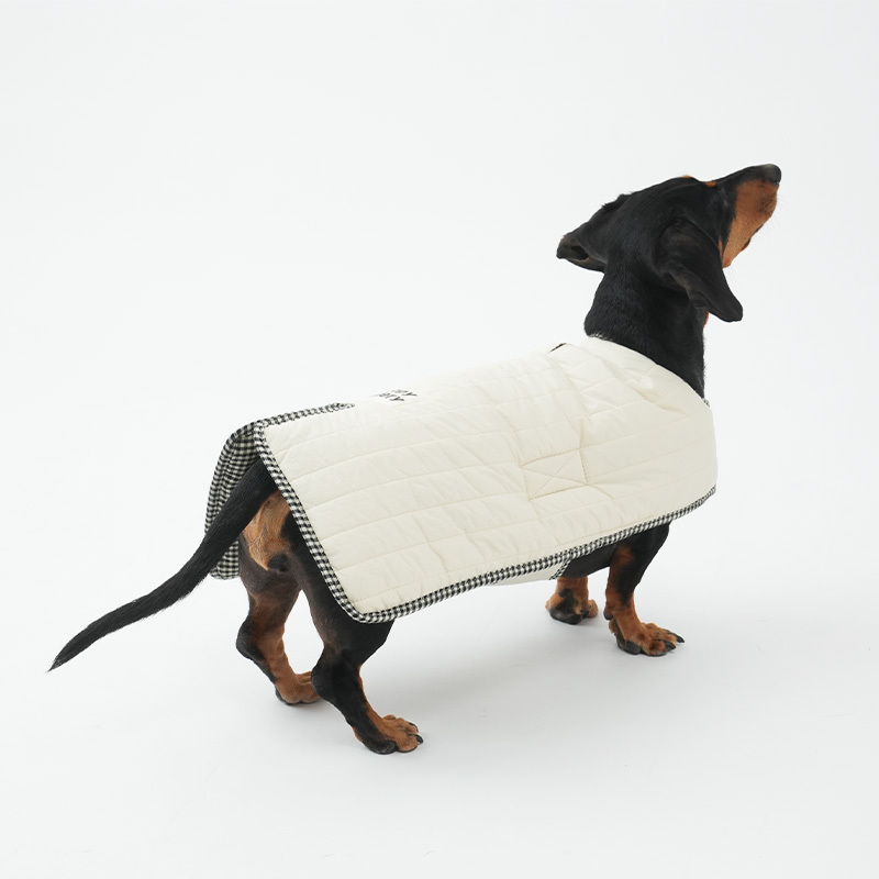 puppygallery｜棋盤格紋雙面披風 黑白