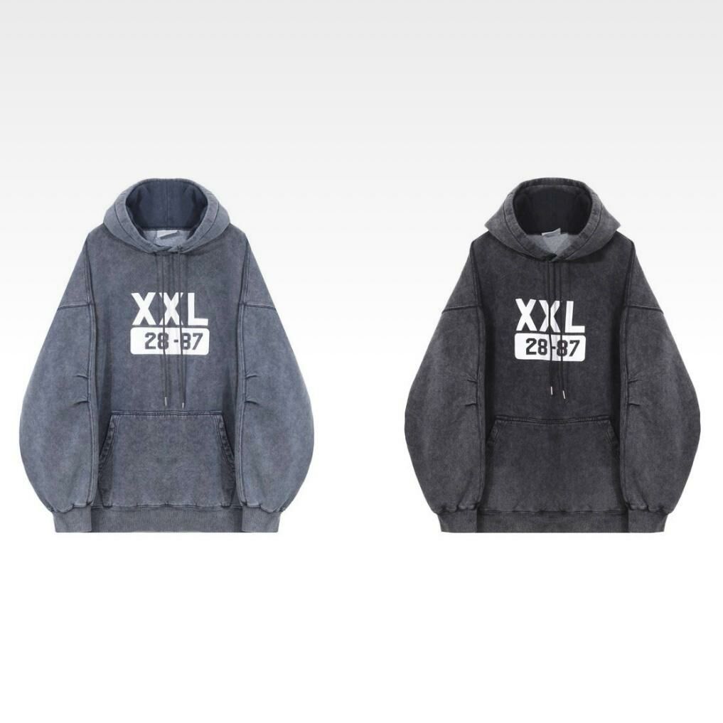 洗水英文字連帽衛衣(薄抓毛底) Clear-029T