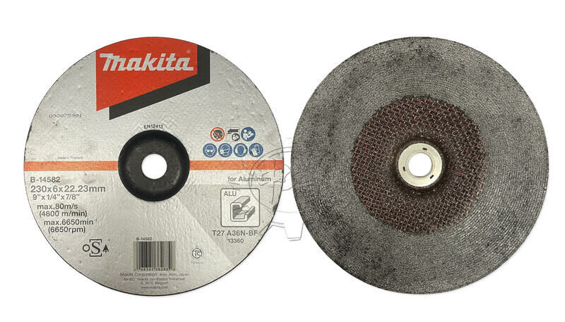 ＊中崙五金【附發票】牧田原廠9吋(230mm) 鋁材研磨片 B-14582 適磨鋁 通用9吋砂輪機(單片/1盒10片)