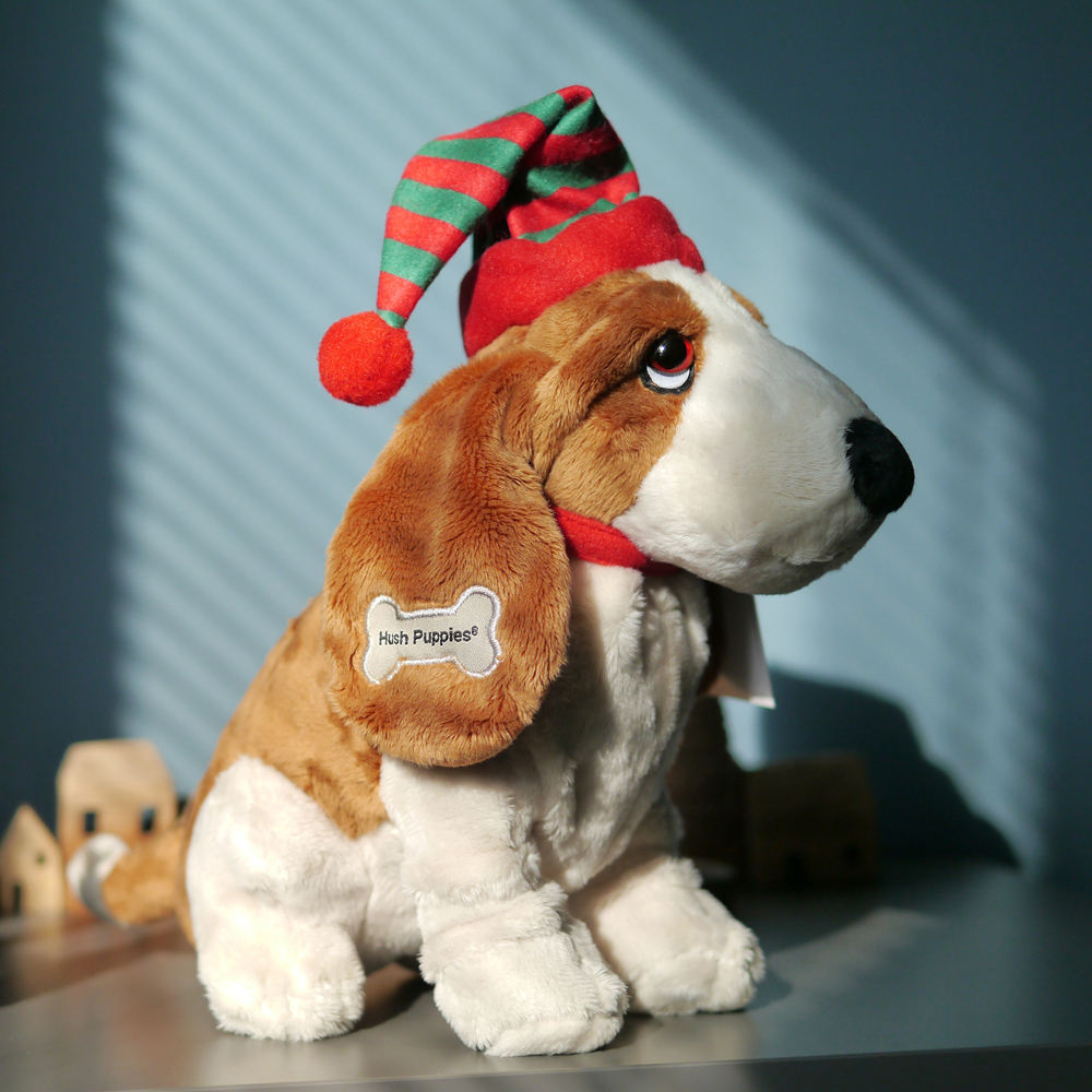 10" 節日限定巴吉度玩偶/紅綠聖誕帽