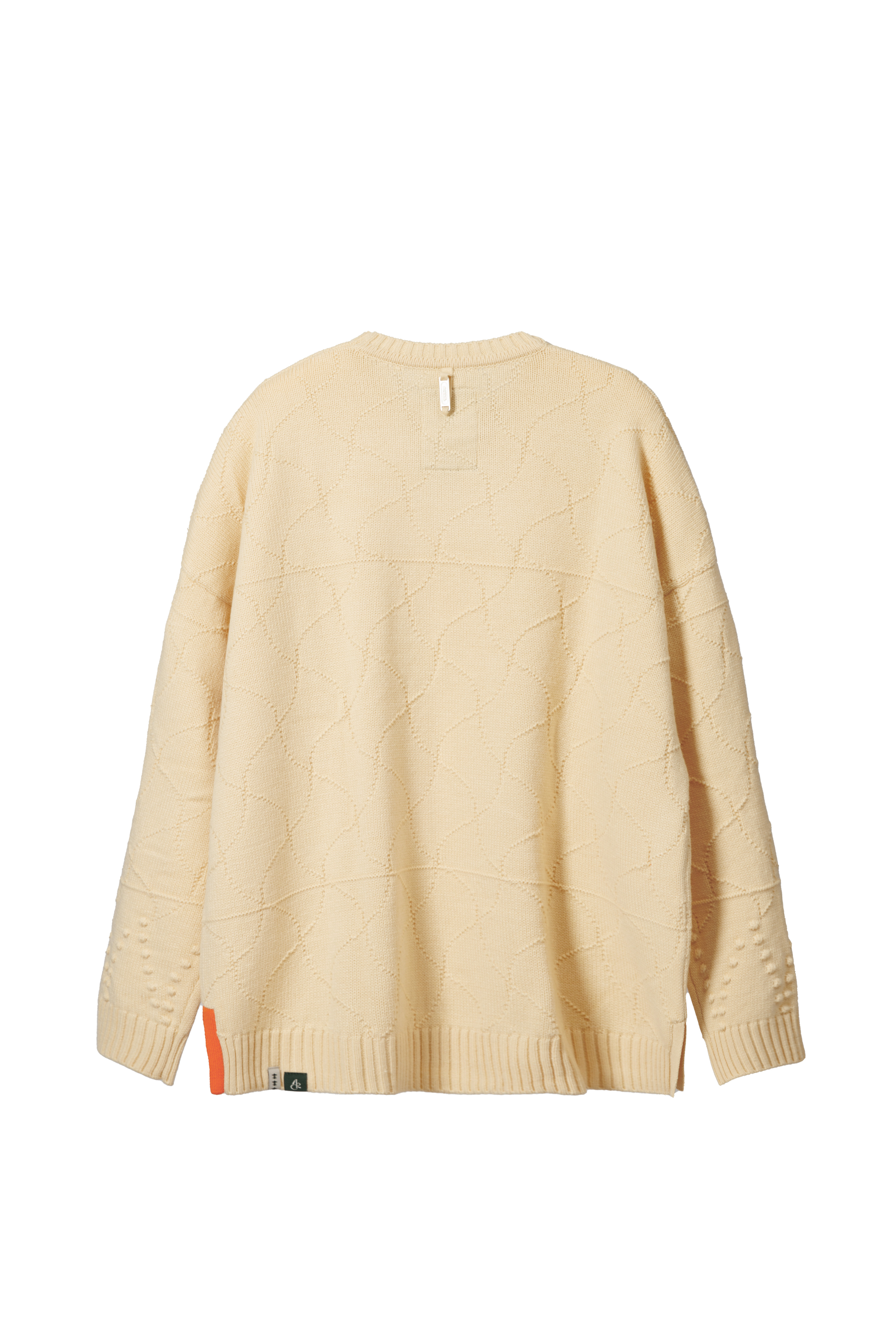 WAVY KNIT SWEATER - CREAM WHITE