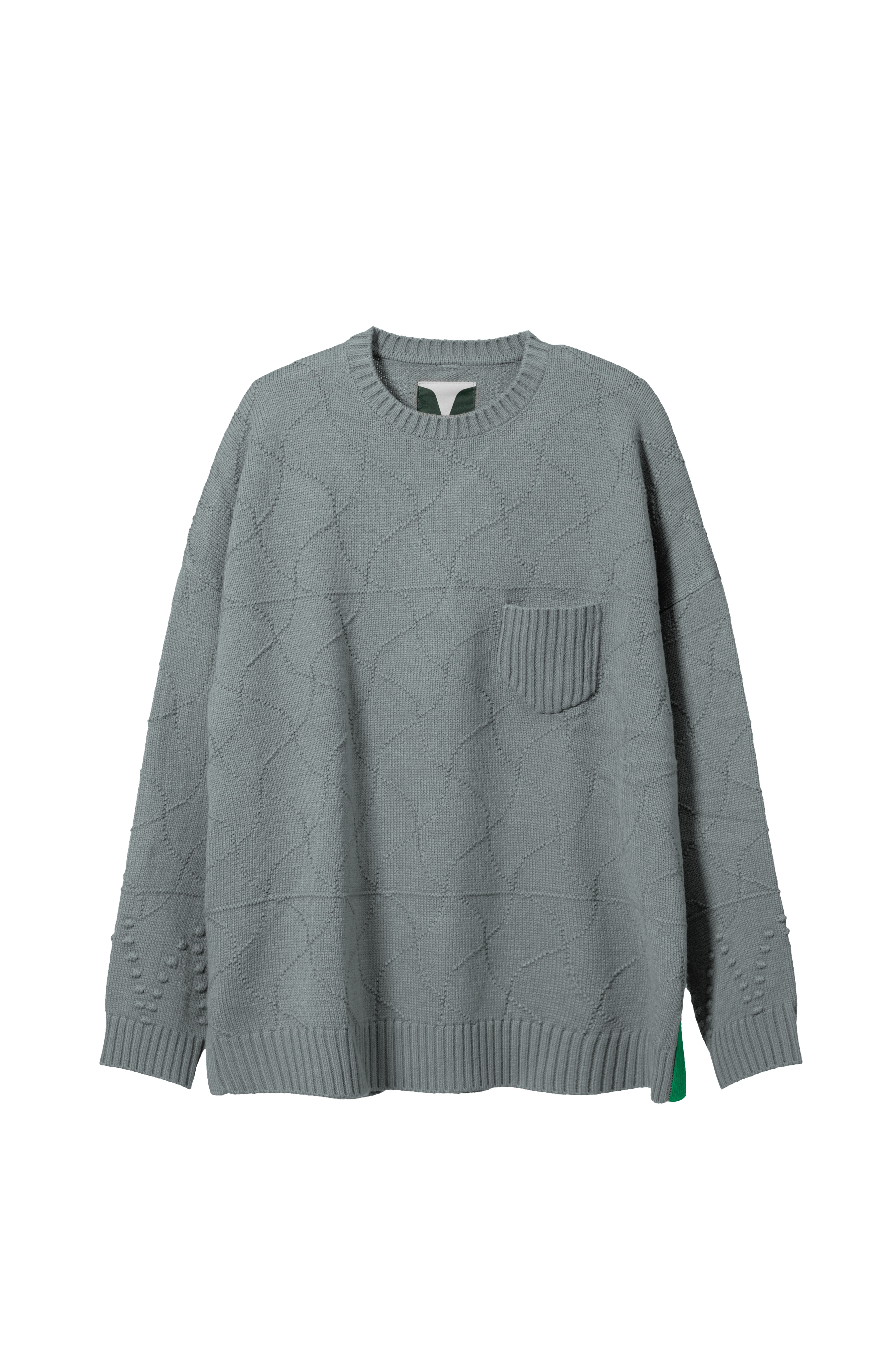 WAVY KNIT SWEATER - GREY