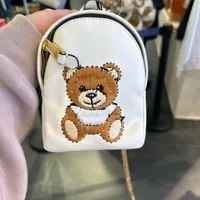 [S] MOSCHINO EMBROIDERED BEAR MINI BACKPACK,WHITE, 667112256383 (SM662)