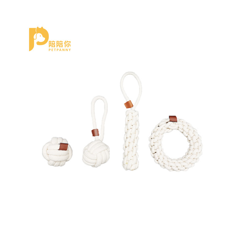 【Petpanny陪陪你】寵物互動玩具 | 白色咬繩