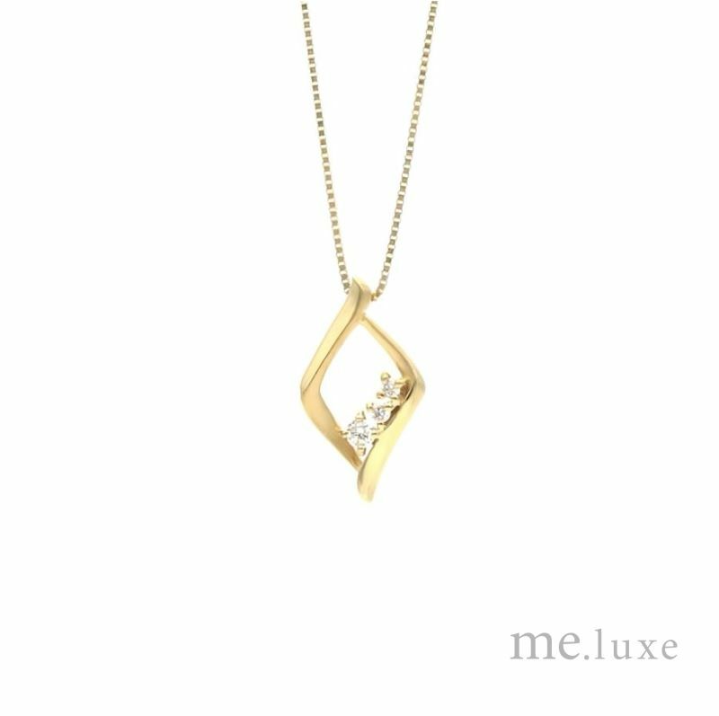 【me.luxe】K10菱形優雅6分鑽石鍊