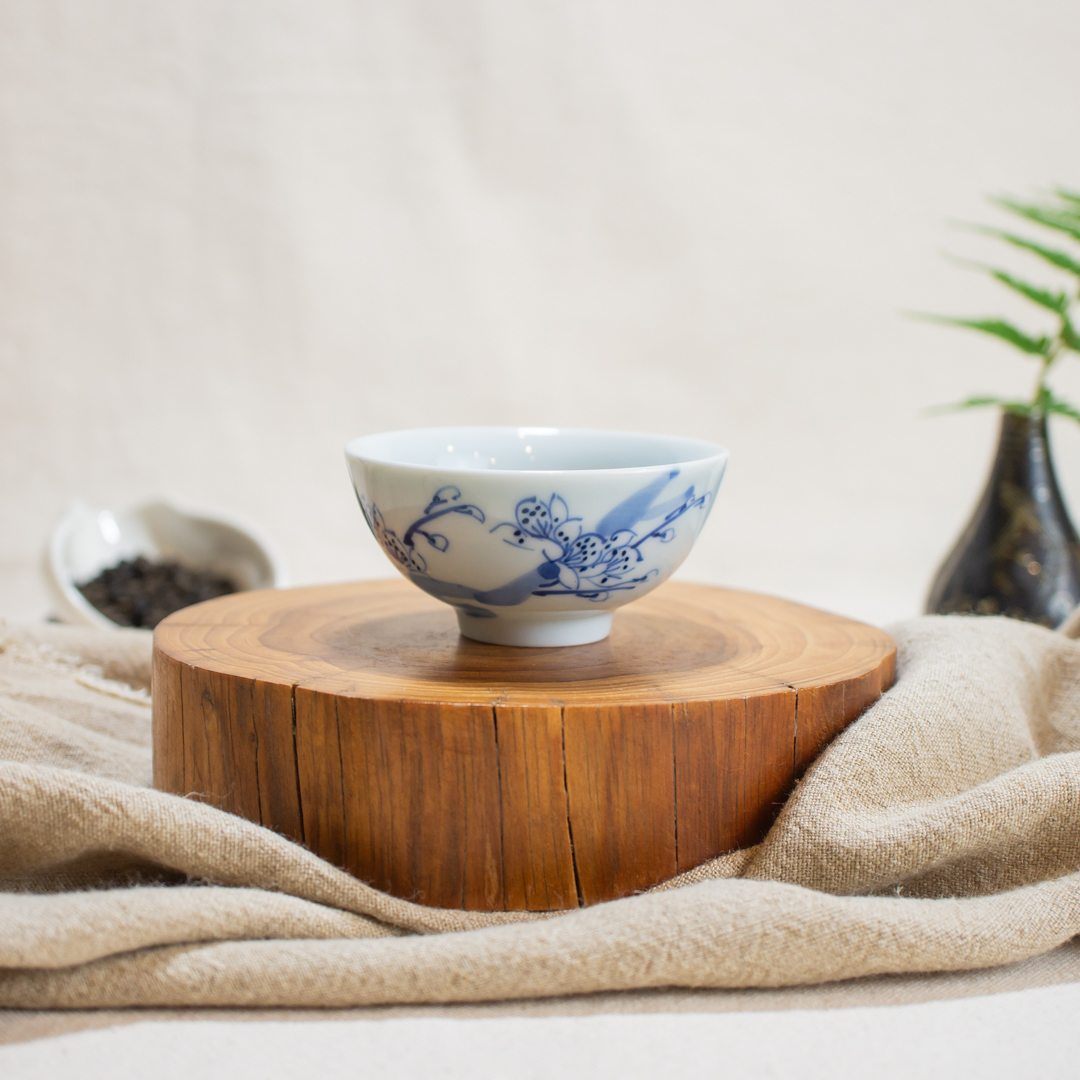 手繪四君子茶杯