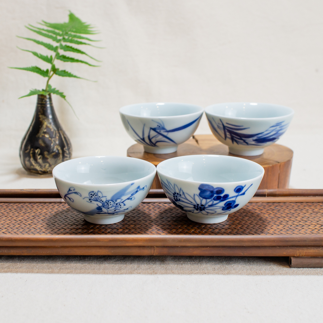 手繪四君子茶杯